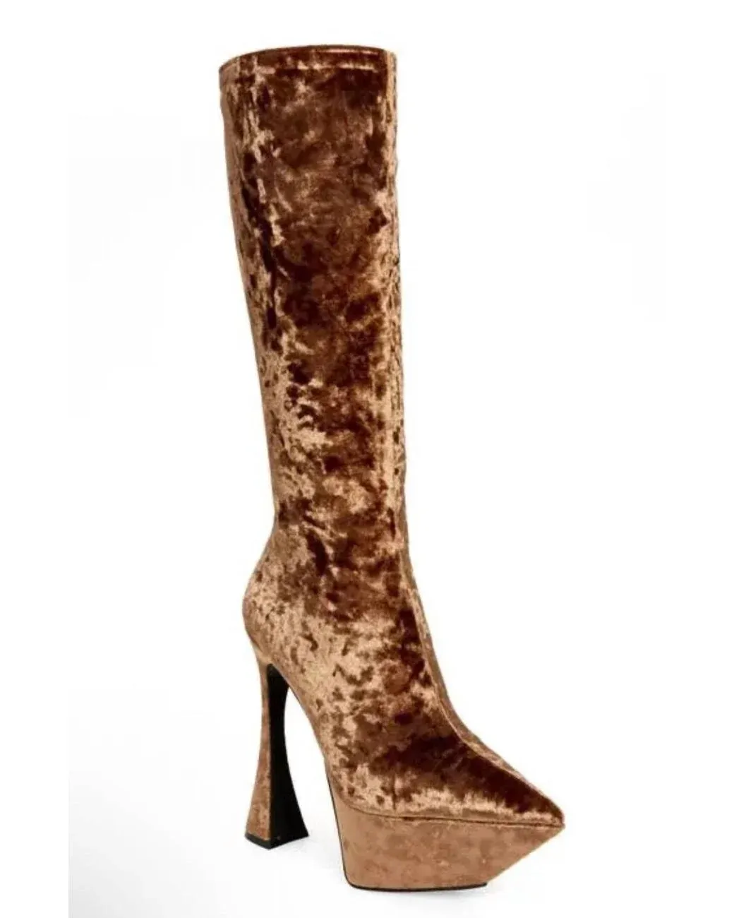 Women's Brown Shego Knee High Platform Boot